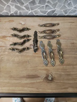 Lote Tiradores Antiguos Metal