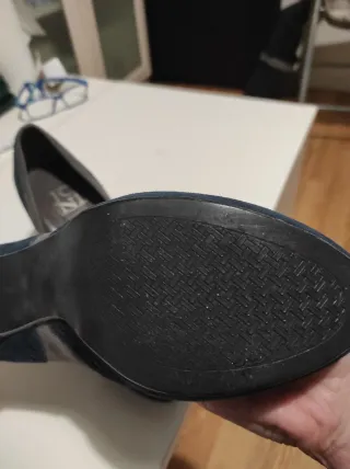 Zapatos de tacón azul y gris talla 38