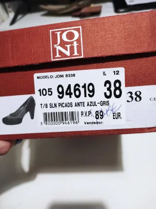 Zapatos de tacón azul y gris talla 38