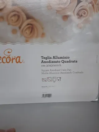 Teglia Alluminio Quadrata 30x30x10