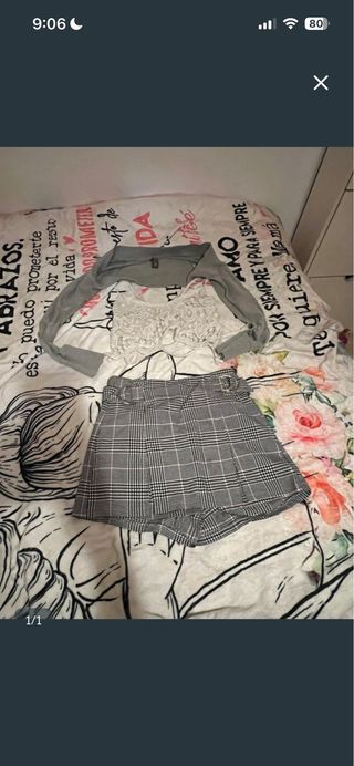 Conjunto falda top y camiseta