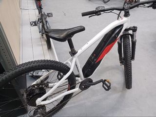 Bicicleta eléctrica MTB Rockrider E-ST 100 Blanco Rojo