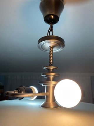 Lámpara de techo cristal y metal. Años 60-70.