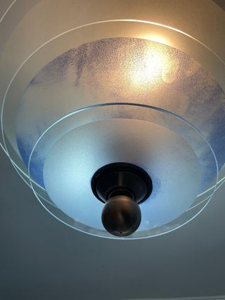 Lámpara de techo cristal y metal. Años 60-70.