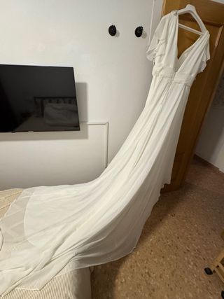 Vestido de novia precioso de gasa talla 52 (novia)