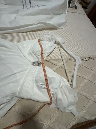 Vestido de novia precioso de gasa talla 52 (novia)