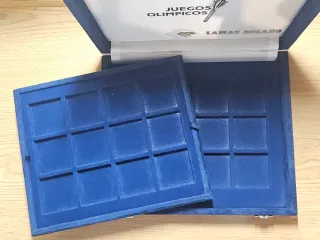 2 Estuches Expositor Monedas Azul