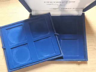 2 Estuches Expositor Monedas Azul