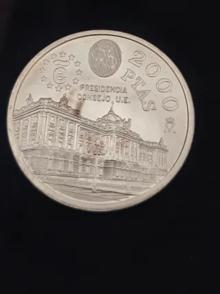 2000 Pesetas 1995 Plata Consejo Europa 18gr