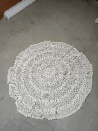 Paño mesa ganchillo redondo hecho a mano