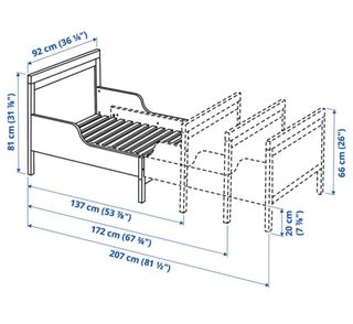 Cama infantil extensible y escritorio