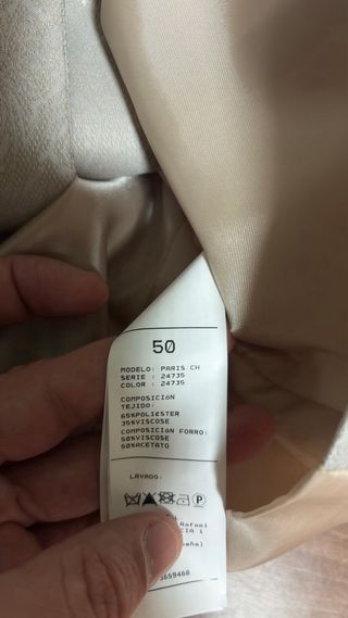 Chaleco y corbata lino beige talla 50 boda