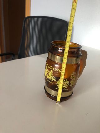 Jarra Cerveza Vintage Cristal Ámbar Londres