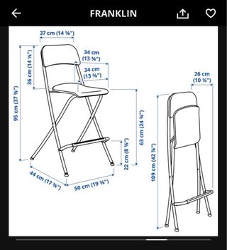 Silla alta plegable IKEA FRANKLIN 63cm