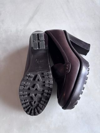 Mocasines Castañer tacón marrón