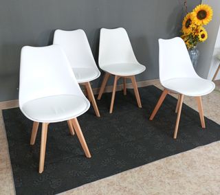 Pack (4) Sillas Skill, Blanca. Cómodas. ¡OFERTA!