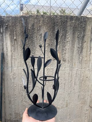 Candelabro Decorativo Negro y Transparente