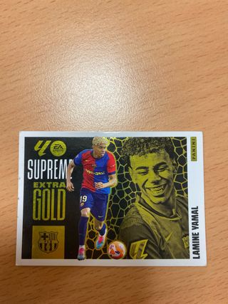 Cromo Lamine Yamal Supreme Extra Gold y Pedri Gold