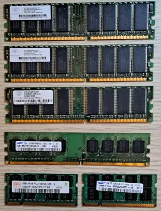 Moduli RAM DDR Nanya, Samsung, Hynix (Vintage)