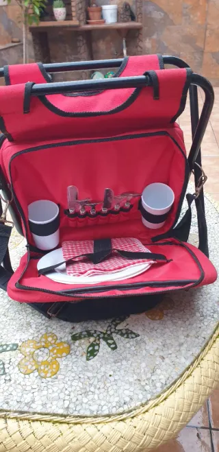 Set de picnic rojo y blanco