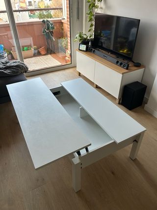 Mesa de centro elevable IKEA blanca