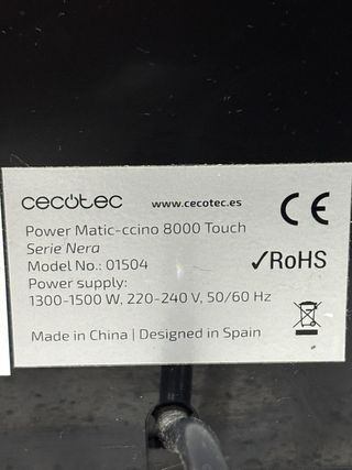 Cafetera Cecotec Power Matic-ccino 8000