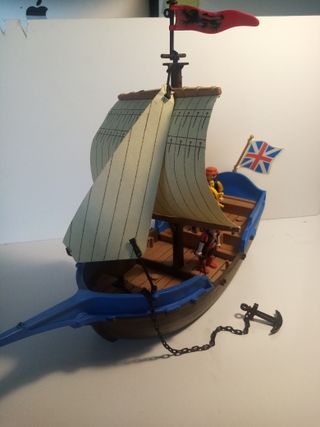 Barco Playmobil con Figuras