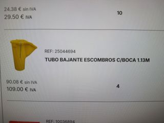 Tubo bajante escombros