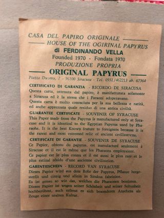 Quadretto con papiro di Siracusa