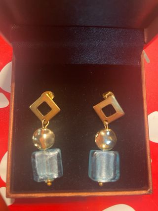 Conjunto cristal Murano azul, morado o turquesa