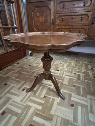 Mesa auxiliar de madera vintage, mesa de vino