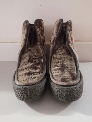 Stivaletti Vintage Anni '70 Beige/Marrone