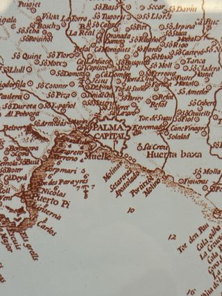 Cuadro Mapa Antiguo Mallorca Cristal