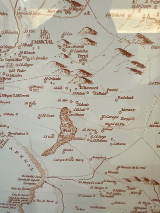 Cuadro Mapa Antiguo Mallorca Cristal