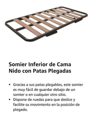 Cama nido completa: somier + arrastre + patas