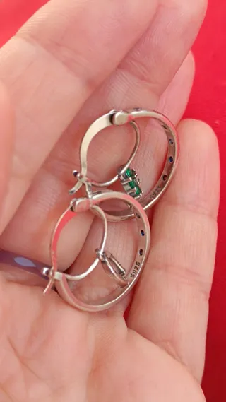 Pendientes Aro Plata con dije Colgante