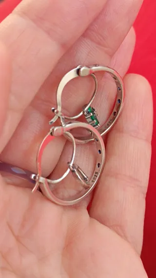 Pendientes Aro Plata con dije Colgante