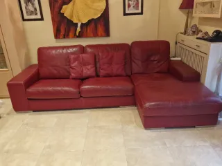 Sofá Chaise Longue Juanes Rojo Piel