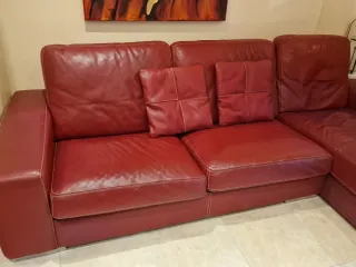 Sofá Chaise Longue Juanes Rojo Piel