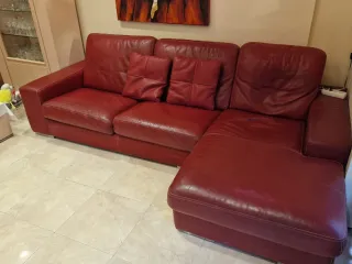 Sofá Chaise Longue Juanes Rojo Piel