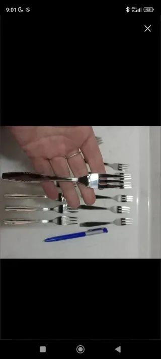 12 tenedores acero inoxidable