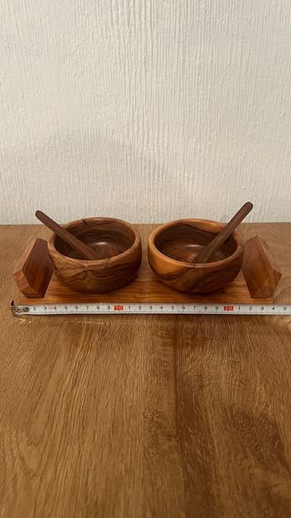 Set 2 Cuencos Madera con Cucharas