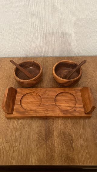 Set 2 Cuencos Madera con Cucharas
