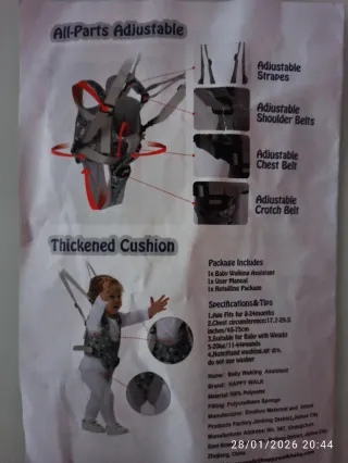 Imbracatura primi passi bimbi