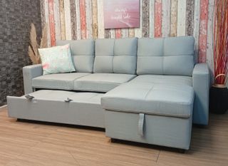 Sofá Cama Chaise Longue Pau, Tela Gris*. OFERTA!