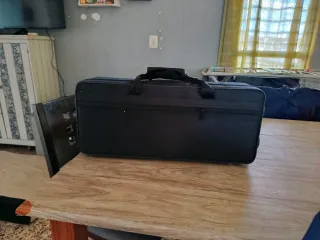 Trompeta dorada con accesorios