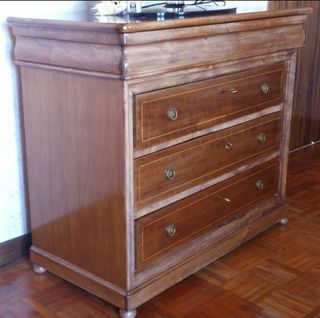 Cómoda de madera maciza 2 tonos