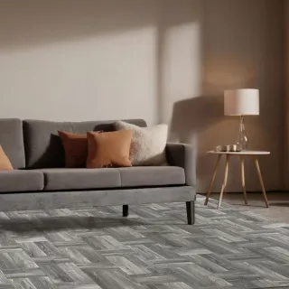 Rollo PVC imitación madera gris claro