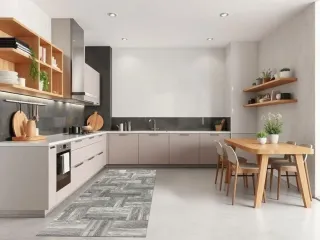 Rollo PVC imitación madera gris claro