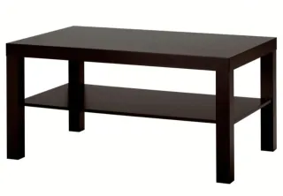 Mesa de centro cristal y madera wengué